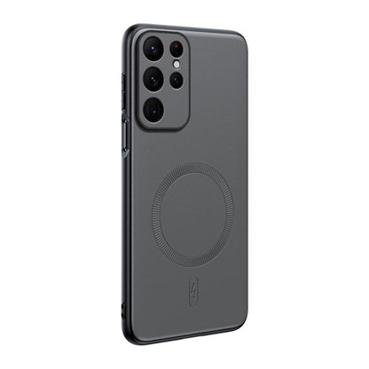 Plain Leather MagSafe Shockproof Phone Case, For Samsung Galaxy S26+ 5G, For Samsung Galaxy S26 Ultra 5G, For Samsung Galaxy S26 5G, For Samsung Galaxy S25 Edge 5G, For Samsung Galaxy S25 5G, For Samsung Galaxy S25+ 5G, For Samsung Galaxy S25 Ultra 5G ...
