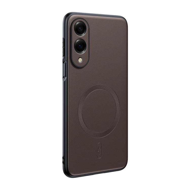 Plain Leather MagSafe Shockproof Phone Case, For Samsung Galaxy S26+ 5G, For Samsung Galaxy S26 Ultra 5G, For Samsung Galaxy S26 5G, For Samsung Galaxy S25 Edge 5G, For Samsung Galaxy S25 5G, For Samsung Galaxy S25+ 5G, For Samsung Galaxy S25 Ultra 5G ...