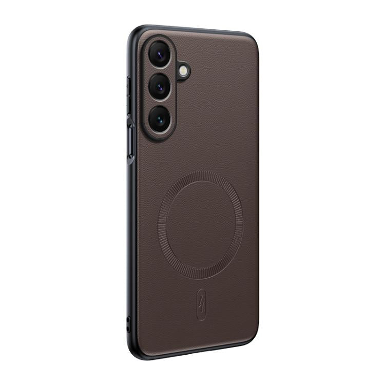 Plain Leather MagSafe Shockproof Phone Case, For Samsung Galaxy S26+ 5G, For Samsung Galaxy S26 Ultra 5G, For Samsung Galaxy S26 5G, For Samsung Galaxy S25 Edge 5G, For Samsung Galaxy S25 5G, For Samsung Galaxy S25+ 5G, For Samsung Galaxy S25 Ultra 5G ...