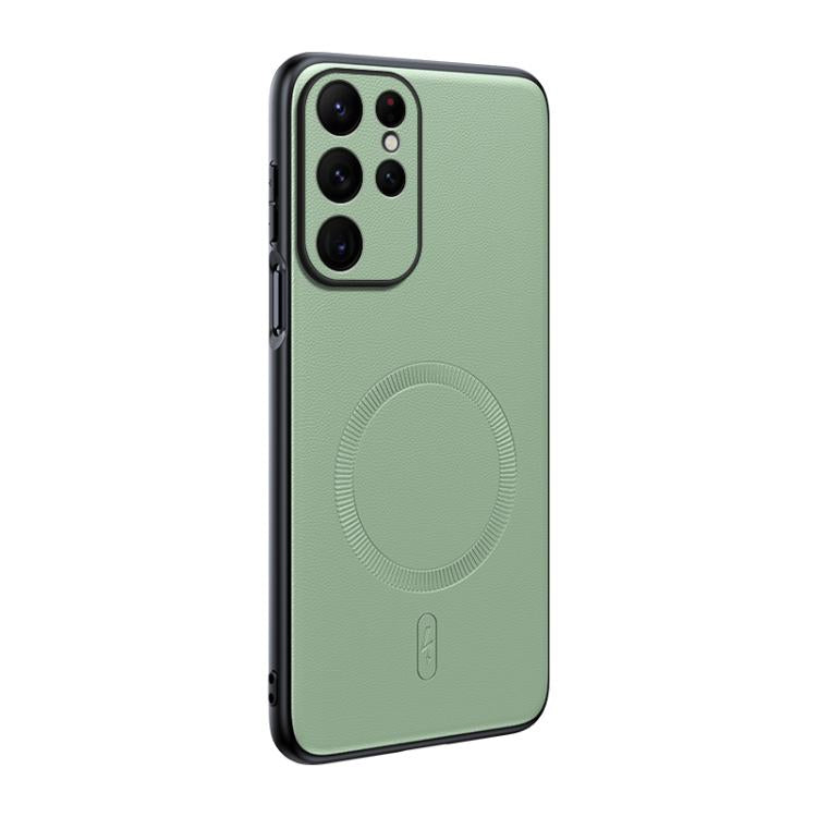 Plain Leather MagSafe Shockproof Phone Case, For Samsung Galaxy S26+ 5G, For Samsung Galaxy S26 Ultra 5G, For Samsung Galaxy S26 5G, For Samsung Galaxy S25 Edge 5G, For Samsung Galaxy S25 5G, For Samsung Galaxy S25+ 5G, For Samsung Galaxy S25 Ultra 5G ...