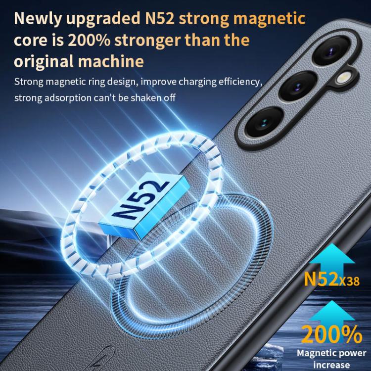 Plain Leather MagSafe Shockproof Phone Case, For Samsung Galaxy S26+ 5G, For Samsung Galaxy S26 Ultra 5G, For Samsung Galaxy S26 5G, For Samsung Galaxy S25 Edge 5G, For Samsung Galaxy S25 5G, For Samsung Galaxy S25+ 5G, For Samsung Galaxy S25 Ultra 5G ...