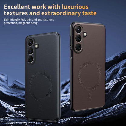Plain Leather MagSafe Shockproof Phone Case, For Samsung Galaxy S26+ 5G, For Samsung Galaxy S26 Ultra 5G, For Samsung Galaxy S26 5G, For Samsung Galaxy S25 Edge 5G, For Samsung Galaxy S25 5G, For Samsung Galaxy S25+ 5G, For Samsung Galaxy S25 Ultra 5G ...