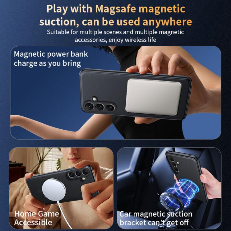 Plain Leather MagSafe Shockproof Phone Case, For Samsung Galaxy S26+ 5G, For Samsung Galaxy S26 Ultra 5G, For Samsung Galaxy S26 5G, For Samsung Galaxy S25 Edge 5G, For Samsung Galaxy S25 5G, For Samsung Galaxy S25+ 5G, For Samsung Galaxy S25 Ultra 5G ...