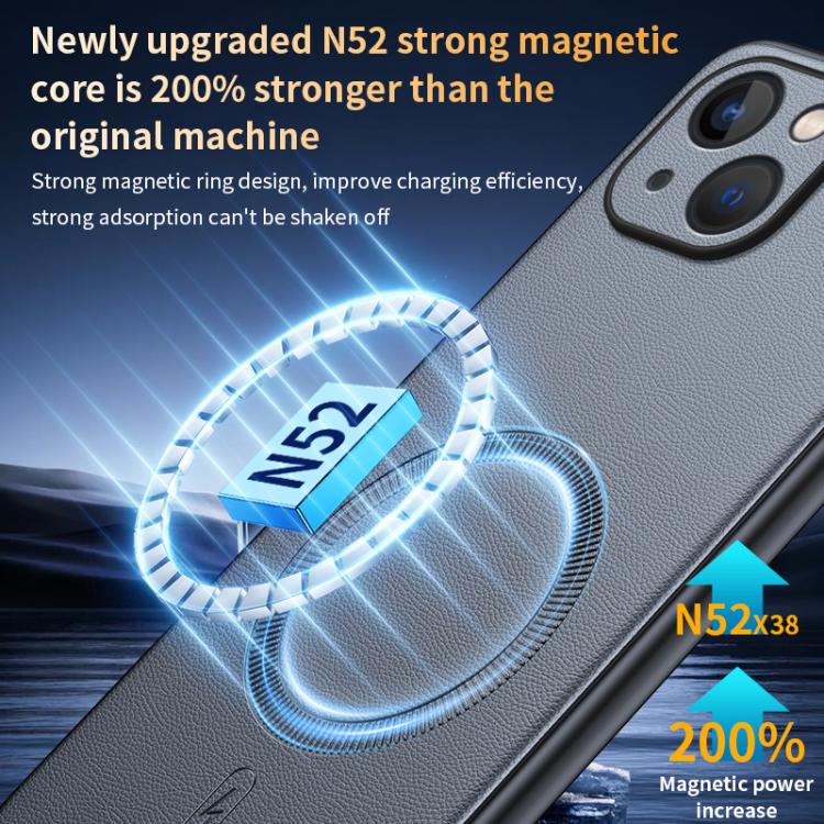 Plain Leather MagSafe Shockproof Phone Case