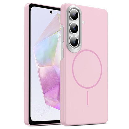 Gold Armor PC Thin Circle MagSafe Shockproof Phone Case, For Samsung Galaxy A55 5G, For Samsung Galaxy A35 5G, For Samsung Galaxy S24 Ultra 5G, For Samsung Galaxy S24+ 5G, For Samsung Galaxy S24 5G