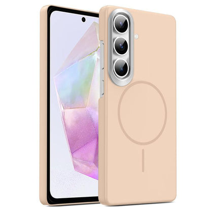 Gold Armor PC Thin Circle MagSafe Shockproof Phone Case, For Samsung Galaxy A55 5G, For Samsung Galaxy A35 5G, For Samsung Galaxy S24 Ultra 5G, For Samsung Galaxy S24+ 5G, For Samsung Galaxy S24 5G