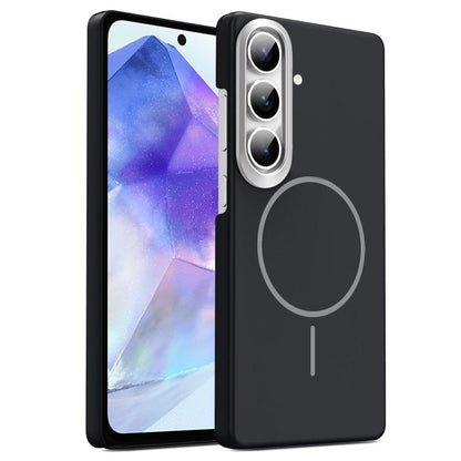 Gold Armor PC Thin Circle MagSafe Shockproof Phone Case, For Samsung Galaxy A55 5G, For Samsung Galaxy A35 5G, For Samsung Galaxy S24 Ultra 5G, For Samsung Galaxy S24+ 5G, For Samsung Galaxy S24 5G