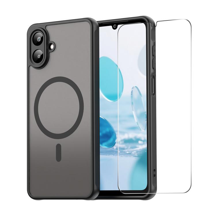 ENKAY Hat-Prince MagSafe Matte Translucent Shockproof Phone Case with Large Arc Edge Film