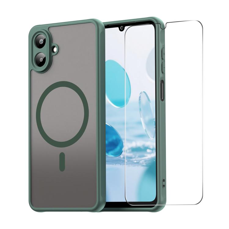 ENKAY Hat-Prince MagSafe Matte Translucent Shockproof Phone Case with Large Arc Edge Film