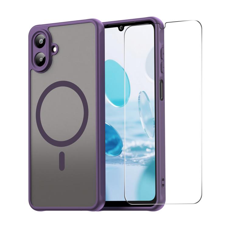 ENKAY Hat-Prince MagSafe Matte Translucent Shockproof Phone Case with Large Arc Edge Film