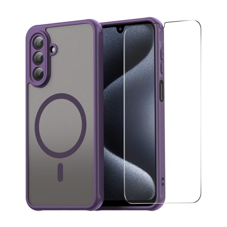 ENKAY Hat-Prince MagSafe Matte Translucent Shockproof Phone Case with Large Arc Edge Film