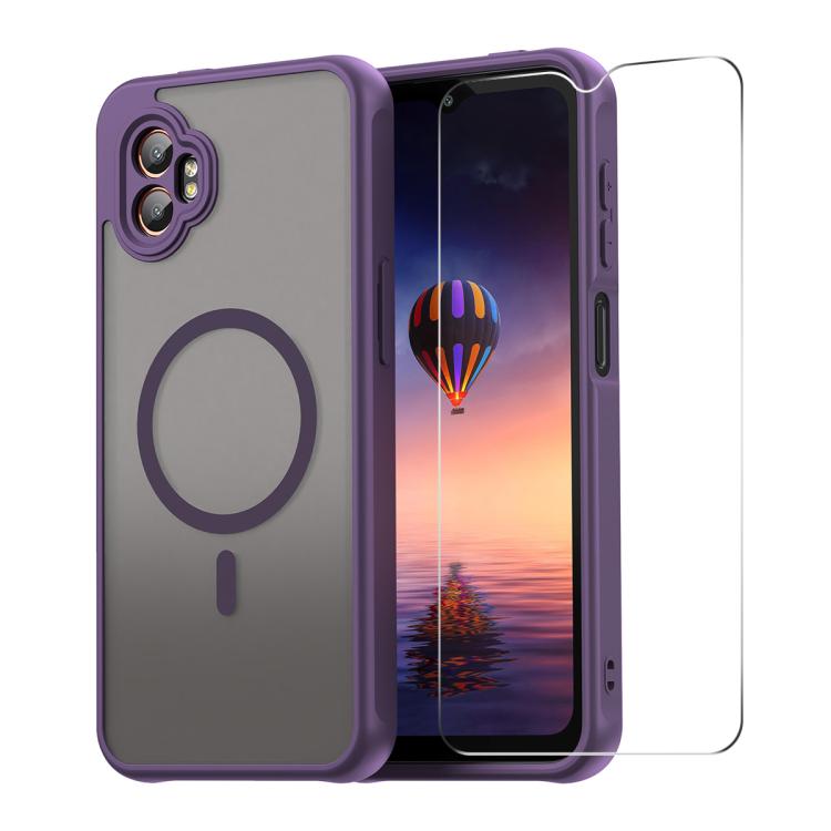 ENKAY Hat-Prince MagSafe Matte Translucent Shockproof Phone Case with Large Arc Edge Film