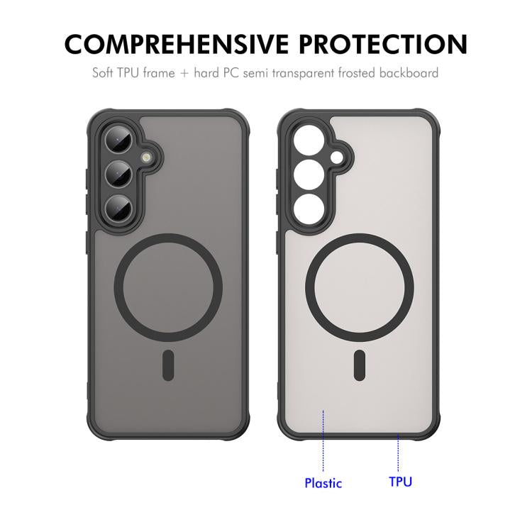 ENKAY Hat-Prince MagSafe Matte Translucent Shockproof Phone Case with Large Arc Edge Film