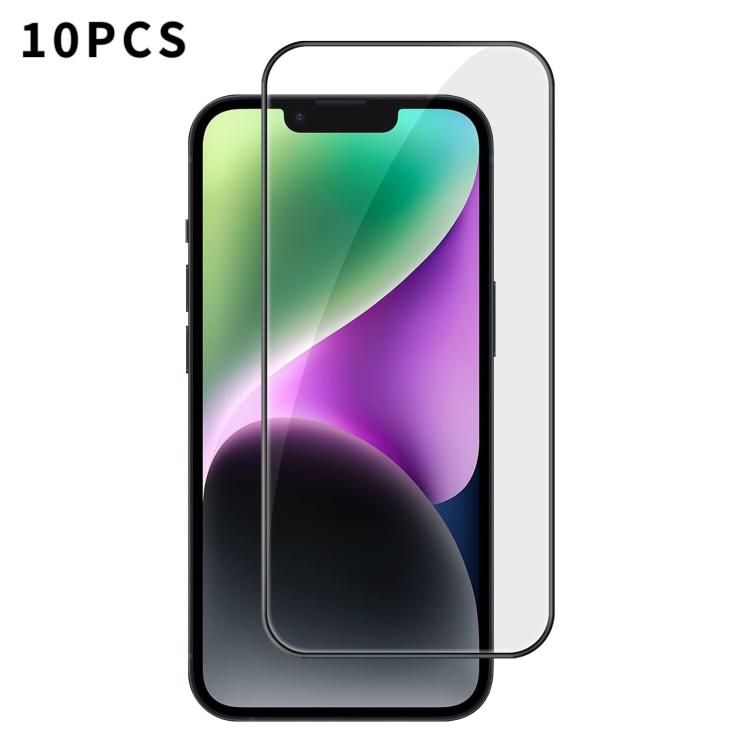 10pcs Kalebol High-Aluminum Screen-Printed Full-Coverage Anti-Fingerprint Black-Bordered HD Tempered Glass Film