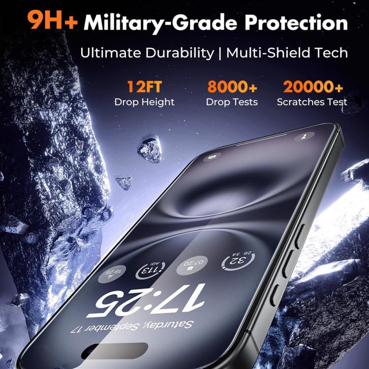 10pcs Kalebol High-Aluminum Screen-Printed Full-Coverage Anti-Fingerprint Black-Bordered HD Tempered Glass Film