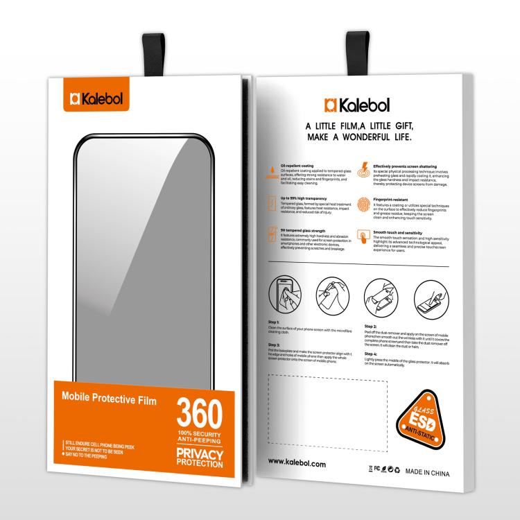 10pcs Kalebol High-Aluminum Screen-Printed Full-Coverage Black-Border Privacy Tempered Glass Film