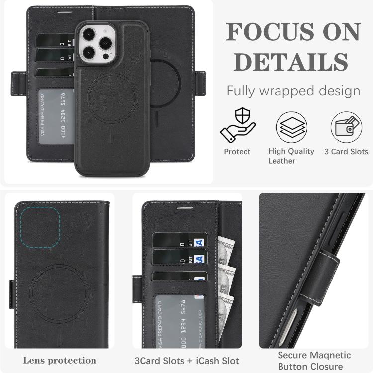 Kalebol Strong Magnetic MagSafe Ring 2 In 1 Split Leather Phone Case