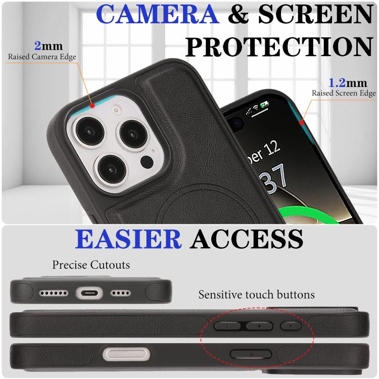 Kalebol Strong Magnetic MagSafe Ring 2 In 1 Split Leather Phone Case