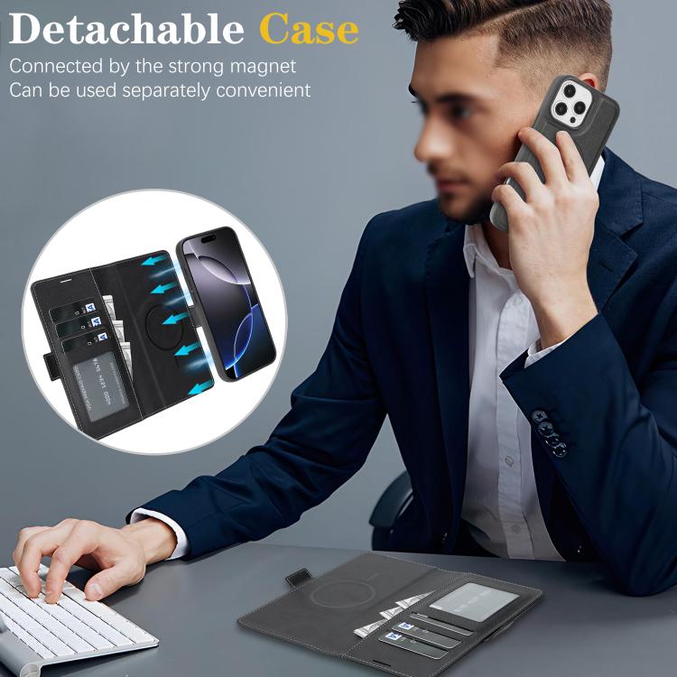 Kalebol Strong Magnetic MagSafe Ring 2 In 1 Split Leather Phone Case