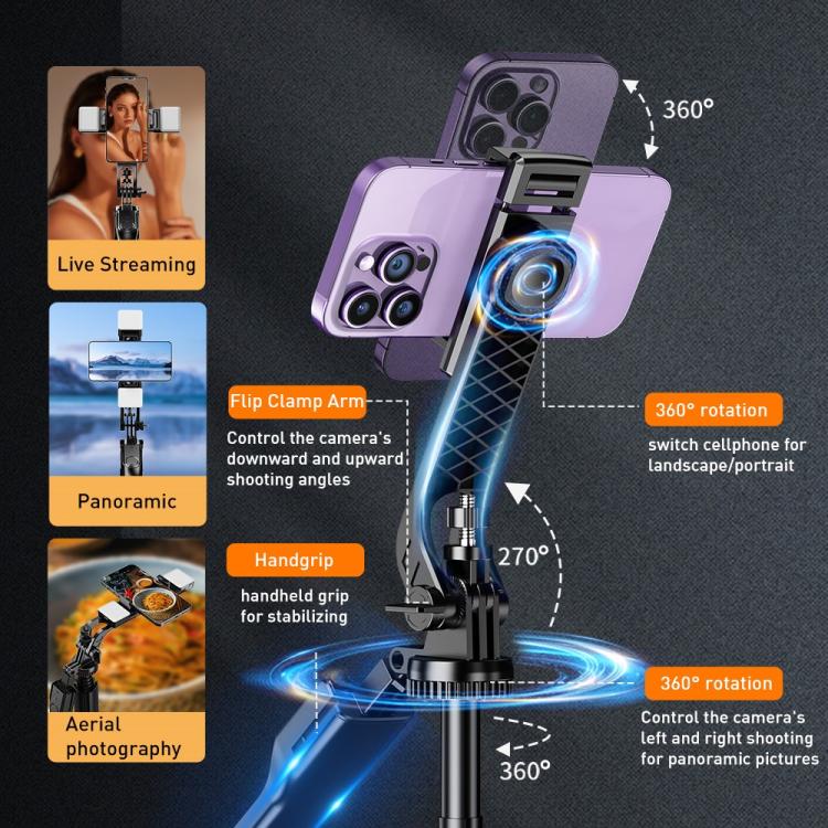 K31 Smartphone Remote Control Live Streaming Photography Stand Aluminum Alloy Selfie Stick Tripod