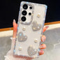 Diamond Glitter Pearl Heart Four-Corner Shockproof Phone Case, For Samsung Galaxy S24 Ultra 5G, For Samsung Galaxy S24+ 5G, For Samsung Galaxy S24 5G, For Samsung Galaxy S23 Ultra 5G