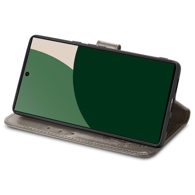 Four-leaf Clasp Embossed Buckle Leather Phone Case