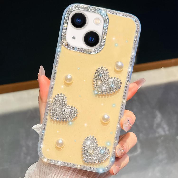 Diamond Glitter Pearl Heart Four-Corner Shockproof Phone Case