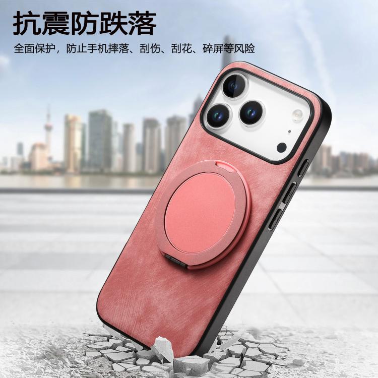 Retro Leather Rotation Round Holder Phone Case