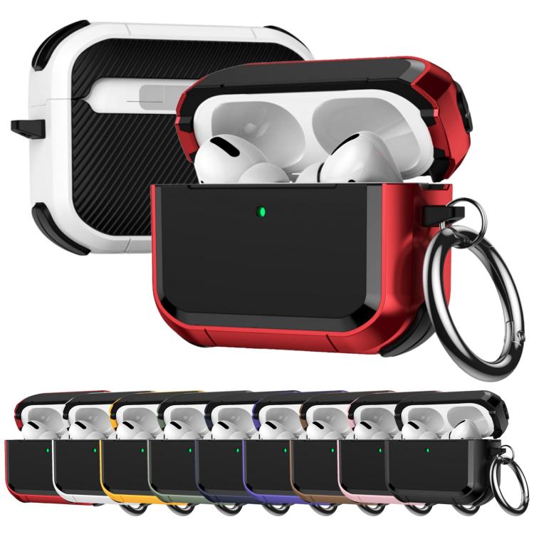 Full-Coverage Shockproof TPU Hybrid PC Earphone Cover with Carabiner