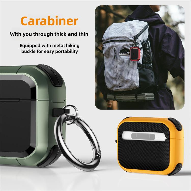 Full-Coverage Shockproof TPU Hybrid PC Earphone Cover with Carabiner