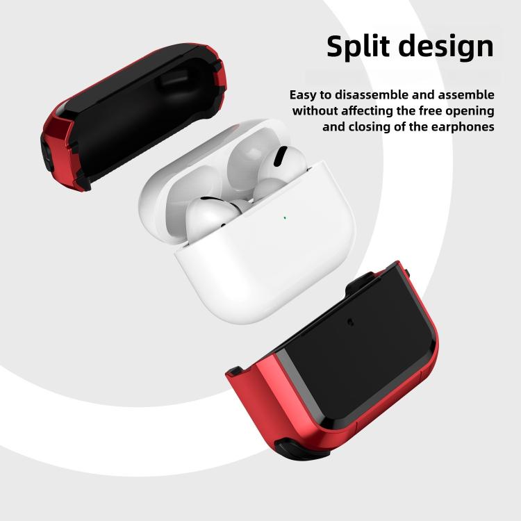 Full-Coverage Shockproof TPU Hybrid PC Earphone Cover with Carabiner