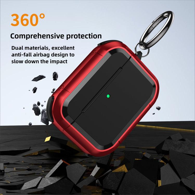 Full-Coverage Shockproof TPU Hybrid PC Earphone Cover with Carabiner