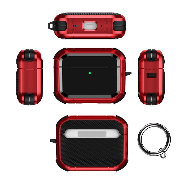 Full-Coverage Shockproof TPU Hybrid PC Earphone Cover with Carabiner