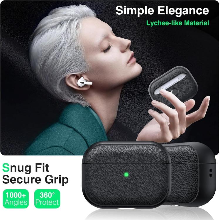 Lychee Texture TPU Earphone Cover with Buckle