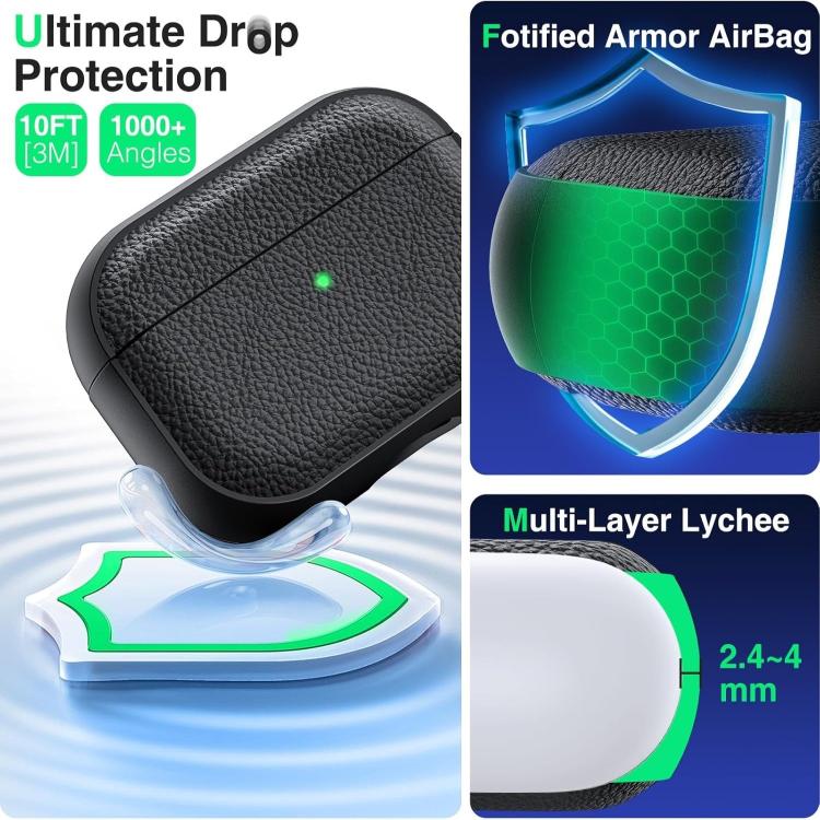 Lychee Texture TPU Earphone Cover with Buckle