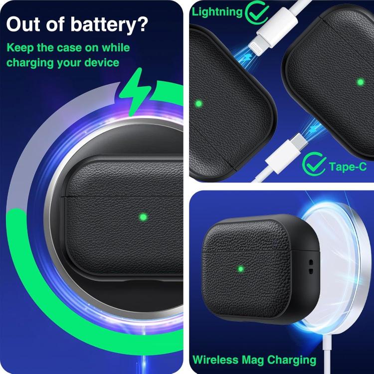 Lychee Texture TPU Earphone Cover with Buckle