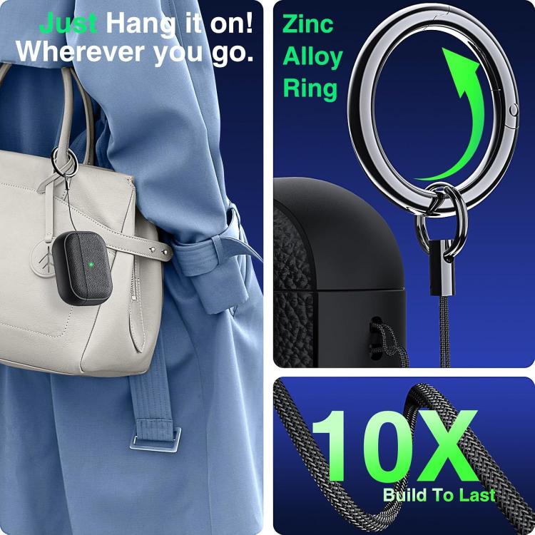 Lychee Texture TPU Earphone Cover with Buckle