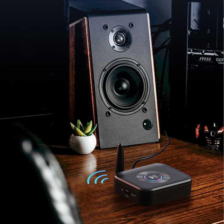 GR01 Bluetooth Receiver with Antenna, TF Card Slot, 3.5mm AUX Bluetooth Adapter for Car Speaker, Amplifier, Hands-Free Audio