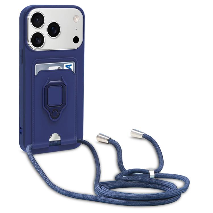 Sliding Camshield Magnetic Card Holder Silicone Phone Case with Lanyard