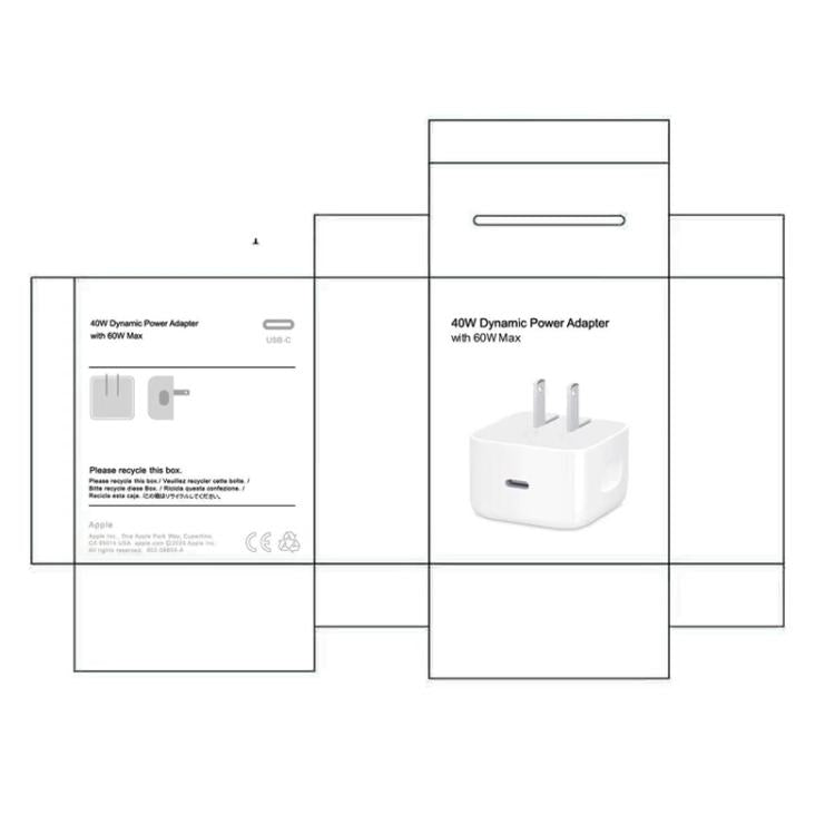 A3365 PD40W USB-C / Type-C Interface Foldable Plug Charger, US Plug