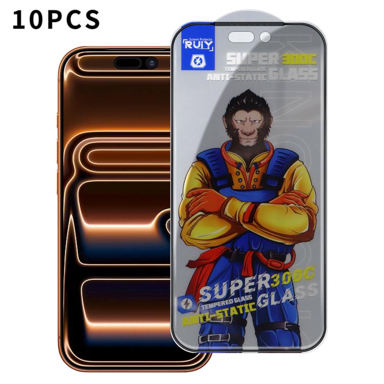 10pcs Armor 300C Ultra-Curved Anti-Static Anti-Dust Silk-Screened Privacy Tempered Glass Film