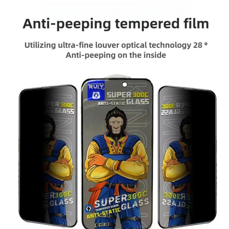 10pcs Armor 300C Ultra-Curved Anti-Static Anti-Dust Silk-Screened Privacy Tempered Glass Film