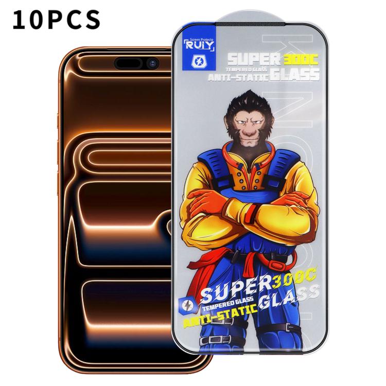 10pcs Armor 300C Ultra-Curved Anti-Static Anti-Dust Silk-Screened HD Tempered Glass Film