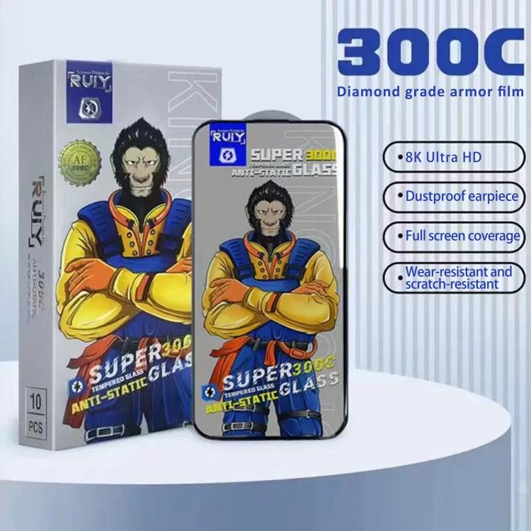 10pcs Armor 300C Ultra-Curved Anti-Static Anti-Dust Silk-Screened HD Tempered Glass Film