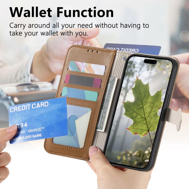 Leaf Buckle Zipper Wallet Leather Phone Case with Strap