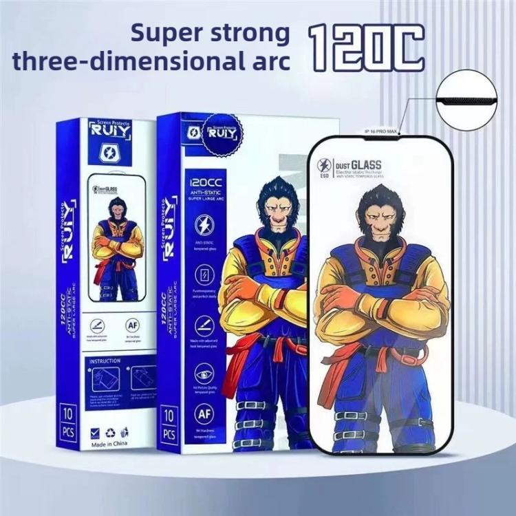 10pcs Armor Super-Strong 3D Curved 120C Anti-Static High-Aluminum Screen-Printed HD Tempered Glass Film