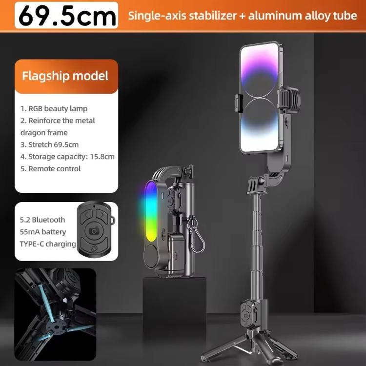 Q33 Remote Control Photography Mini Tripod Selfie Stick Stabilizer Anti-Shake with Fill Light