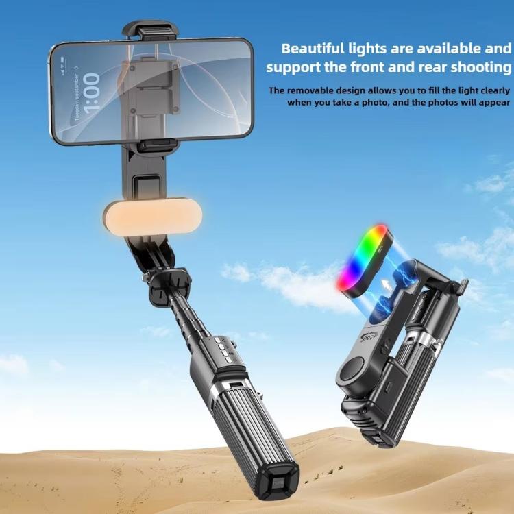 Q35 Extendable LED Selfie Stick Phone Tripod Gimbal Stabilizer with Fill Light