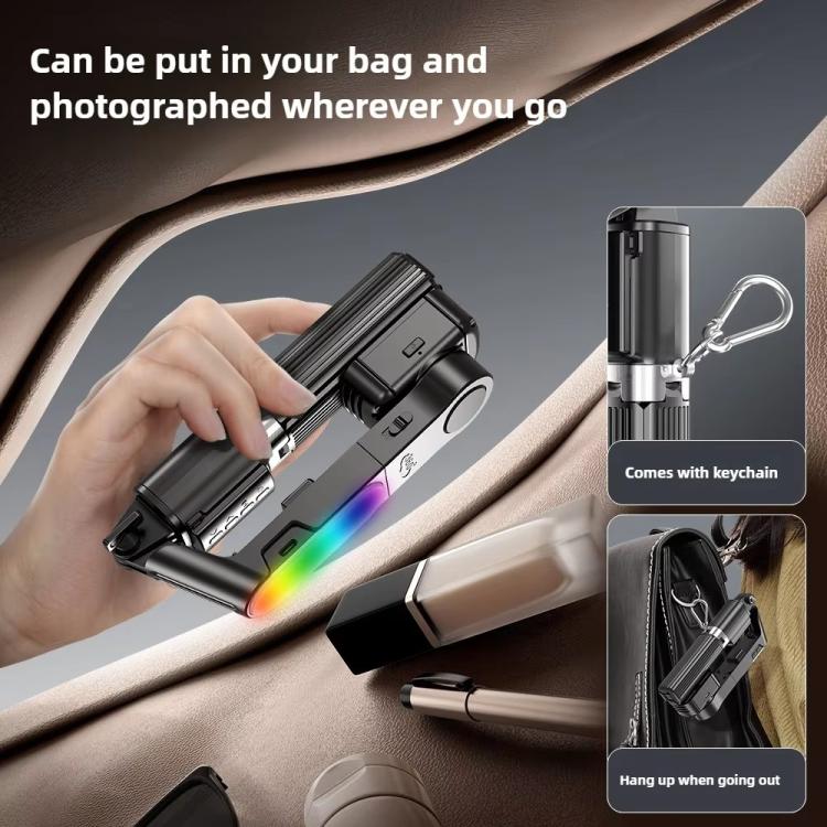 Q35 Extendable LED Selfie Stick Phone Tripod Gimbal Stabilizer with Fill Light