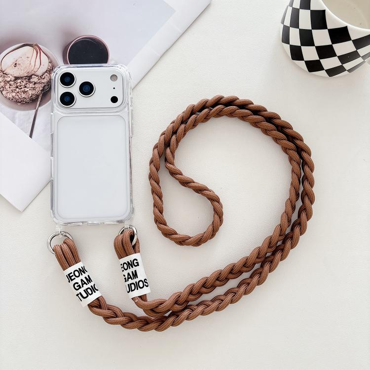 Transparent Acrylic Shockproof Phone Case with Crossbody Lanyard